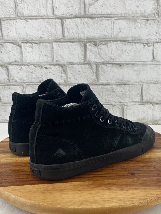 Emerica Indicator High Widow Mens Sz. 8 Triple Black Suede Skateboarding Shoes main image 4